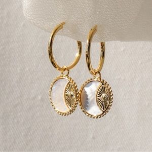 Moon & Sun Hoop Dangling earrings